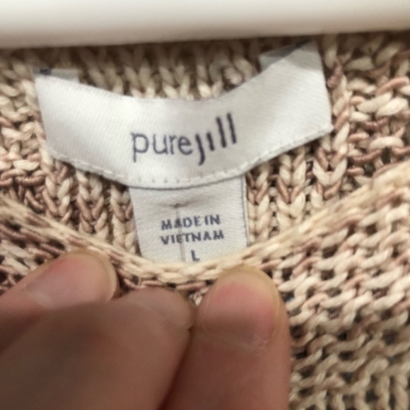 J. JILL PureJill 3/4 Sleeve Boatneck Marled Knit Sweater Oversized - Picture 3 of 5